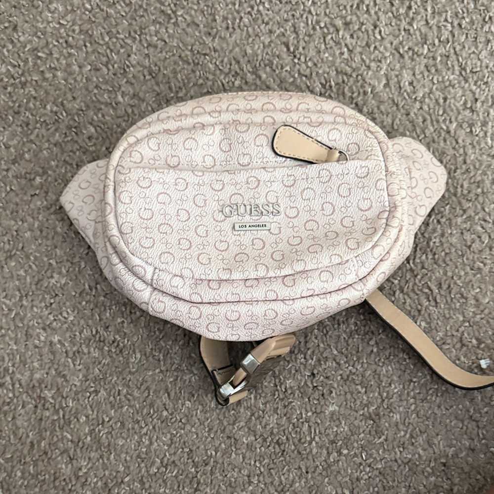 GUESS Beige Monogram Belt Bag